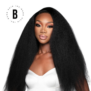Kinky straight lace closure wig - natural-looking texture with versatile styling options Bomb Dot Com Hair BombDotComHair 