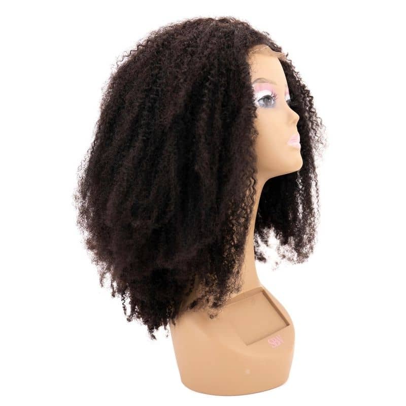 Experience the beauty and versatility of natural hair with this authentic and long-lasting Afro Kinky Closure Wig.BombDotComHair