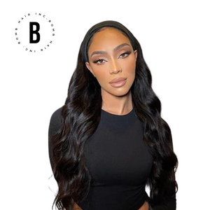 A beautiful body wave headband wig with a natural-looking body wave texture and adjustable elastic band.