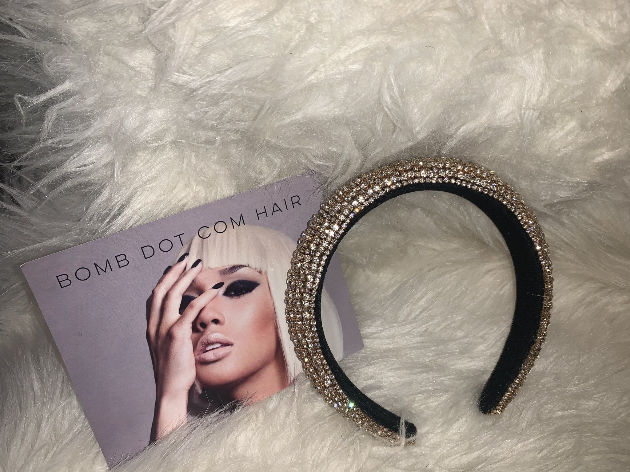 Tiara Rhinestone Headband-Gold - BombDotComHair